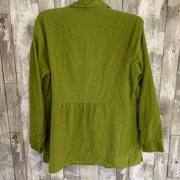 J. Jill green corduroy long sleeve button up shirt M - Picture 5 of 5